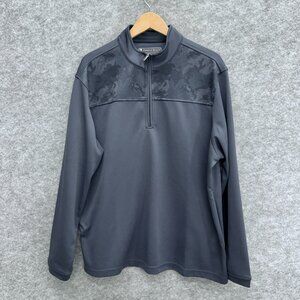 Pebble Beach Men's Dry-Luxe Performance 1/4 Zip Golf Pullover Sweater Blue, XL